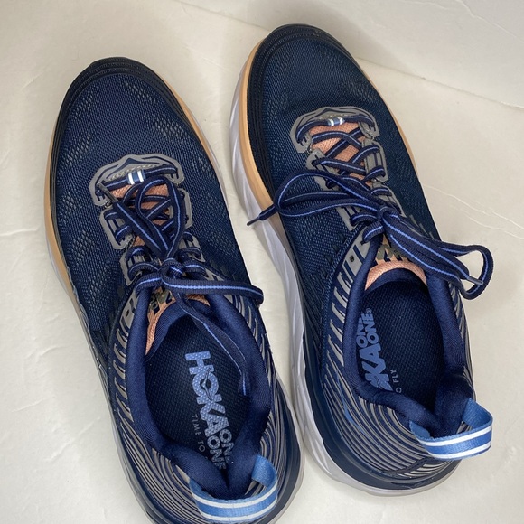 HOKA One One Bondi 6 Women’s Running Shoes Size 10.5 Blue/Dusty Pink - Picture 5 of 11